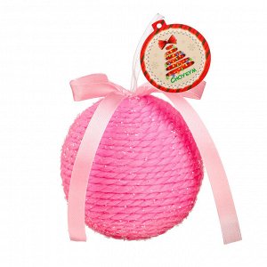 СНОУ БУМ Подвеска декоративная шар с блеском, пенопласт, 8 см, (цвета розовый и голубой)