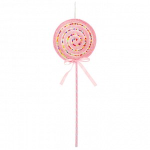 СНОУ БУМ Подвеска декоративная в виде конфеты - леденца на палочке, 15x2x43,5 см, 2 цвета