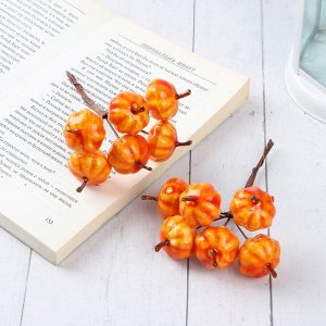 LADECOR Ветка с тыквами декоративная 11 см, пластик, пенопласт