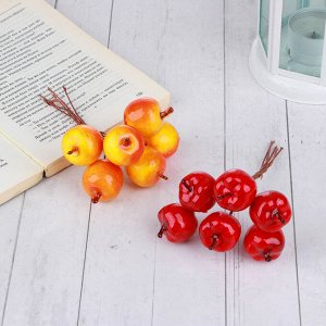 LADECOR Ветка декоративная, яблоки, пластик, пенопласт, 13 см, 2 цвета