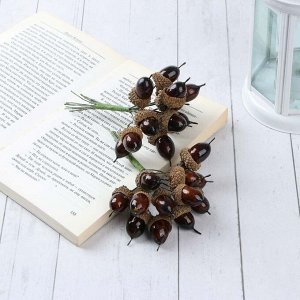 LADECOR Ветка с желудями декоративная 11 см,, пластик, пенопласт