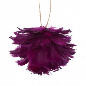СНОУ БУМ Подвеска, в виде цветка из перьев, 12x8 см, цвет бордо