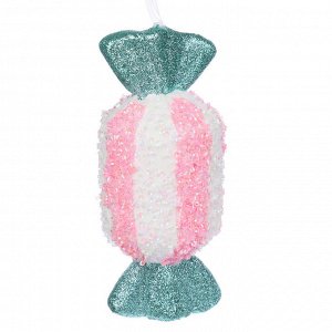 СНОУ БУМ Подвеска декоративная в виде конфеты, 7x7x17 см, 2 цвета
