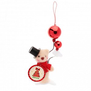 СНОУ БУМ Подвеска, в виде мишки с шариками, 11x10x6 см, полиэстер, пластик, 2 дизайна