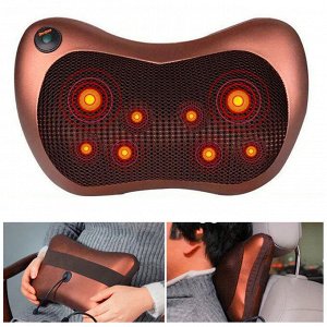 Массажная роликовая подушка Massage Pillow 8028 для шеи и спины, 8 роликов, портативная