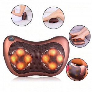 Массажная роликовая подушка Massage Pillow 8028 для шеи и спины, 8 роликов, портативная