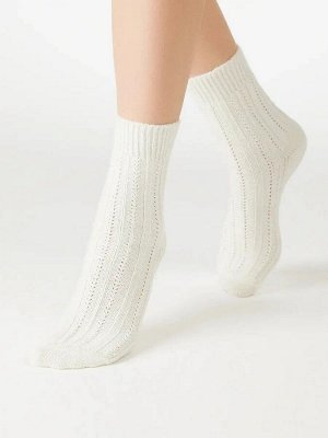 Теплые женские однотонные осенне-зимние носки из шерсти и акрила с комфортной резинкой в рубчик