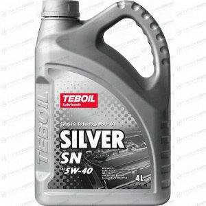 Масло моторное Teboil Silver 5w40, полусинтетическое, API SN/CF, ACEA A3/B4, универсальное, 4л, арт. 3453924