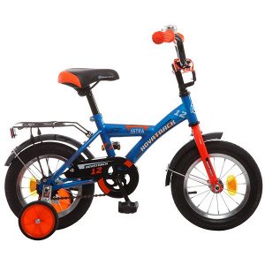 Велосипед NOVATRACK 12", ASTRA, синий, защита А-тип, крылья и багажник хром. #098566