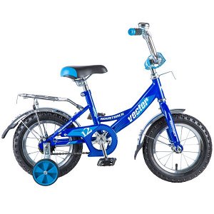 Велосипед NOVATRACK 12", VECTOR, синий, тормоз нож., крылья и багажник хром., #125962