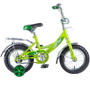 Велосипед NOVATRACK 12", VECTOR, зелёный, тормоз нож., крылья и багажник хром., #125963