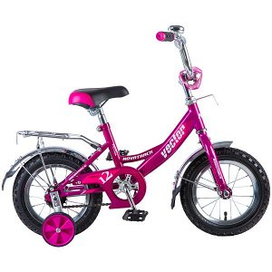 Велосипед NOVATRACK 12", VECTOR, фиолетовый, тормоз нож., крылья и багажник хром., #125964