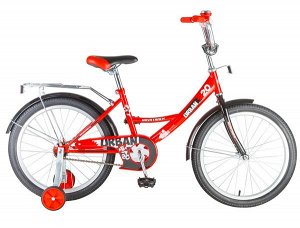 Велосипед NOVATRACK 20&quot;, URBAN, красный, тормоз нож., цветн.крылья, багажник хром., #107122