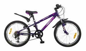 Велосипед NOVATRACK 20", NEON, фиолетовый, алюм. рама. 6 скоростей, пер. вилка ZOOM #085333