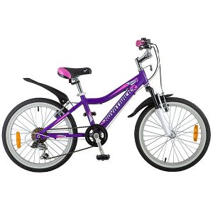 Велосипед NOVATRACK 20", NOVARA, фиолетовый, алюм., 6-скор, TY21/TS38/SG-6SI, V-brake