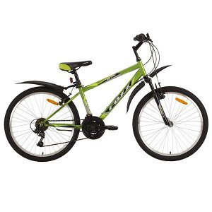 Велосипед 24" Foxx AZTEC, 6 скор., TY21/MICROSHIFT, V-brake, зелен./черн.
