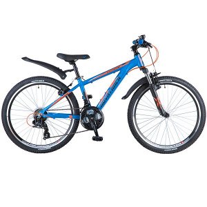 Велосипед NOVATRACK 24" EXTREME, алюм.рама 11", синий, 21-скор, TY300/TS38/TZ21, V-brake