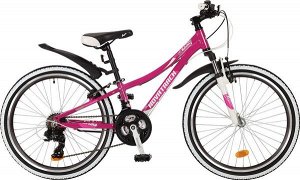 Велосипед NOVATRACK 24" KATRINA, алюм.рама 10", фиолетовый, 21-скор, TY300/TS38/TZ21,V-brake #117102