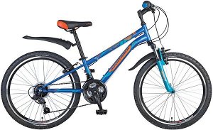 Велосипед NOVATRACK 24" ACTION, сталь.рама 12" синий, 18-скор, TZ30/TY21/RS35/SG-6SI, V-brake #11711