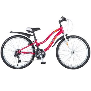 Велосипед NOVATRACK 24", Lady, красный, рама сталь, Shimano 18 speed, TY21/TZ30/RS35/SG-6SI #110376