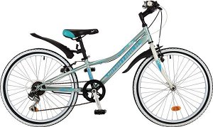 Велосипед NOVATRACK 24" ALICE, сталь.рама 10", голубой, 6-скор, TY21/RS35/SG-6SI, V-brake #117104
