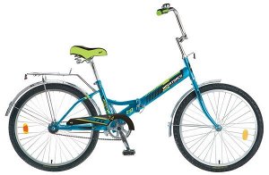 Велосипед NOVATRACK 24" складной, TG, синий,тормоз нож, AL обода, багажник #117087