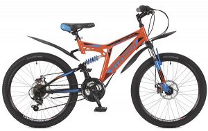 Велосипед Stinger 24" Highlander 100D; 14"; оранжевый; TZ30/TY21/RS35 #117388