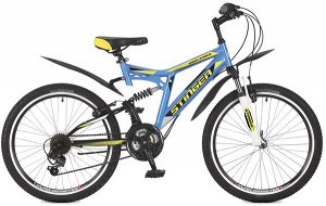 Велосипед Stinger 24" Highlander 100V; 14"; синий; TZ30/TY21/RS35 #117390