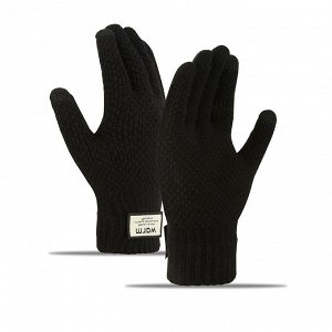Вязаные мужские перчатки с сенсорными пальцами