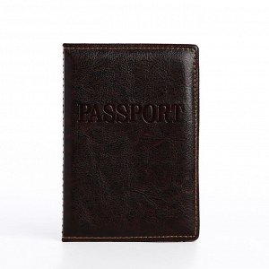 Обложка для паспорта, прошитый, цвет коричневый 3904976