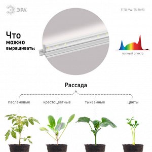 Светильник для растений, фитолампа светодиодная линейная  FITO-9W-T5-Ra90 полного спектра 9 Вт Т5