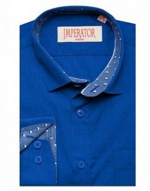 Рубашка детская для мальчика длинный рукав прямой крой цвет Синий Imperator