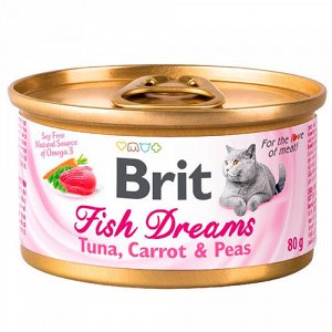 Brit Care конс 80гр Fish Dreams д/кош Тунец/Морковь/Горошек