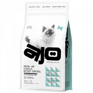 AJO д/кош Sterile&Weight Control д/кастр/стерил контроль веса Курица/Свинина 1,5кг