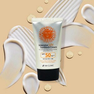 Солнцезащитный крем 3W Clinic Intensive UV Sun Block Cream SPF50+ PA+++, 70мл