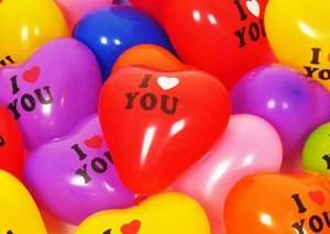 шарики Воздушный шар в форме сердца "Я люблю тебя". цена за  10 шт