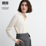 UNIQLO - свитер-поло премиум-класса - 01 OFF WHITE