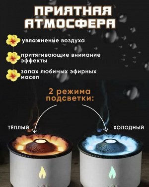 Увлажнитель воздуха с ароматизацией и подсветкой Вулкан Aroma Diffuser
