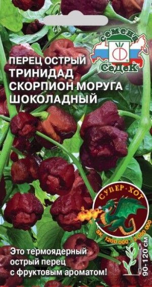 Перец острый Тринидад Моруга Скорпион Шоколадный ЦВ/П (СЕДЕК) 5шт среднепоздний 1-1,2м