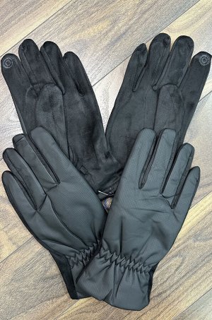 Перчатки мужские комбинированные с резинкой (чёрный)