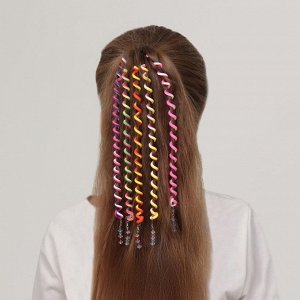 Queen fair Декор для волос, спираль 1 шт, 25 см, цвет МИКС