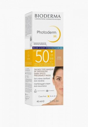 Bioderma Photoderm M Крем гель солнцезащитный SPF50+ тонирующий для чувствительной кожи с гиперпигментацией Оттенок золотой Биодерма Фотодерм 40 мл