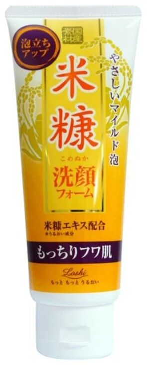 Cosmetex Roland/ "Loshi" Увлажняющая пенка для умывания с маслом побегов риса 120гр, Япония