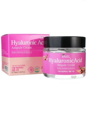 Ampule Cream Hyaluronic Acid, Крем для лица ампульный увлажняющий с гиалуроновой кислотой 70 мл, Корея