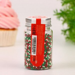 Посыпка кондитерская «Бисер новогодний микс», 2 мм, 50 г