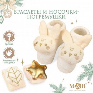 Подарочный набор: браслетики - погремушки и носочки - погремушки на ножки «Малыши»