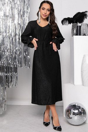 Платье "Натали" (мерцающий черный) П7717