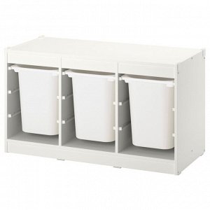 TROFAST, комбинация для хранения с коробками, белый /white, 99x44x55 см