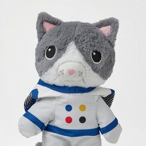 AFTONSPARV, мягкая игрушка с костюмом астронавта, кошка, 28 см