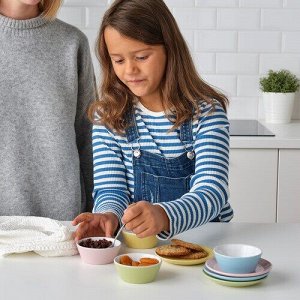 DUKTIG, игровой набор из 8 тарелок и мисок, разноцветный, .